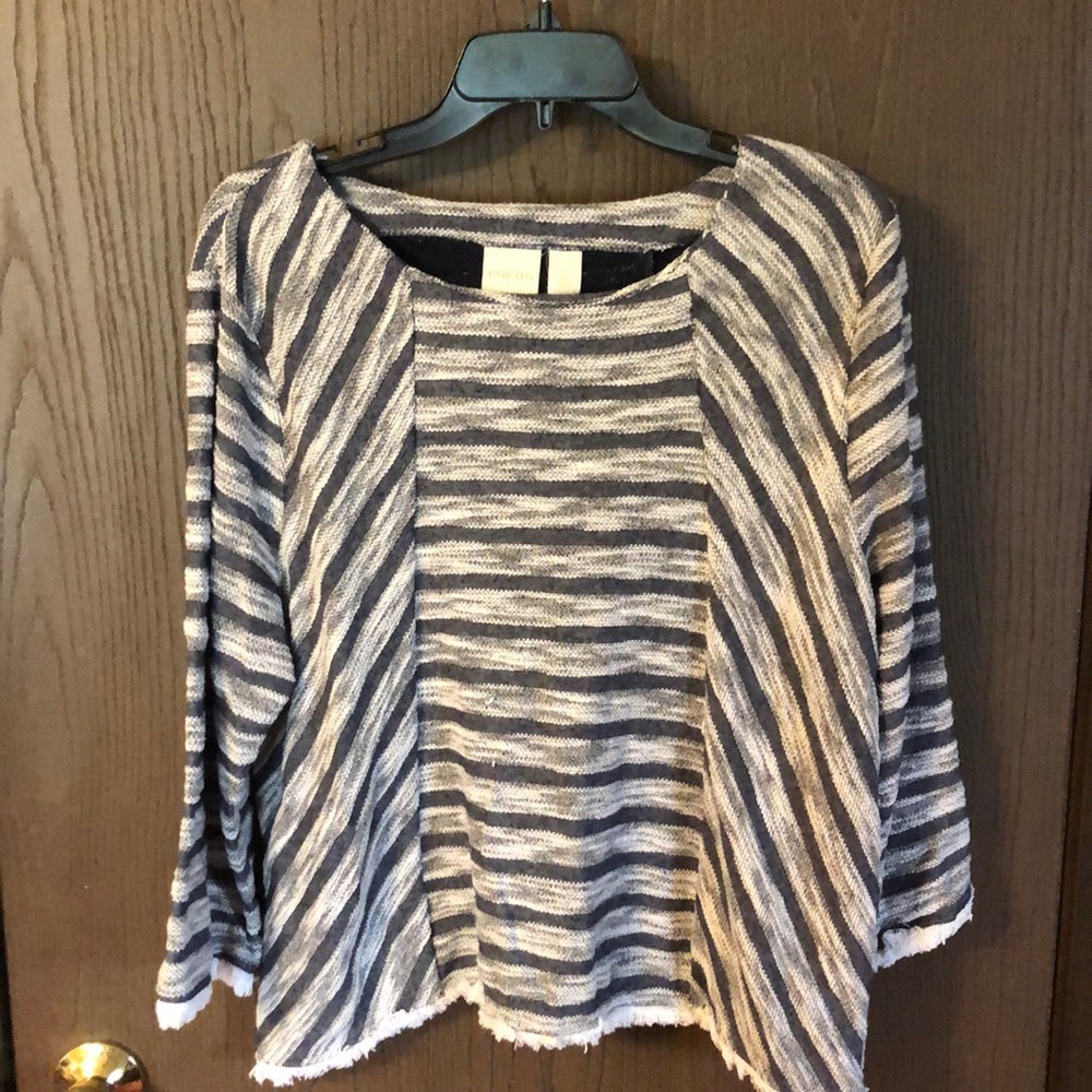 Tunic style sweater - grey striped